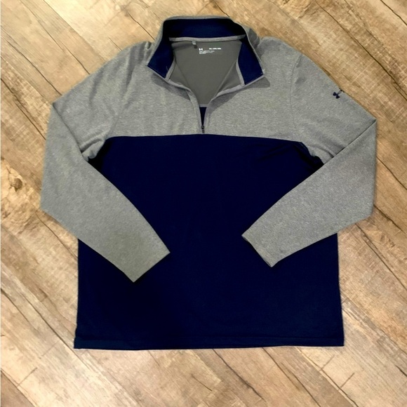 Men's Athletic Navy and Gray Under Armour Half Zip Pullover XXL - Picture 1 of 7